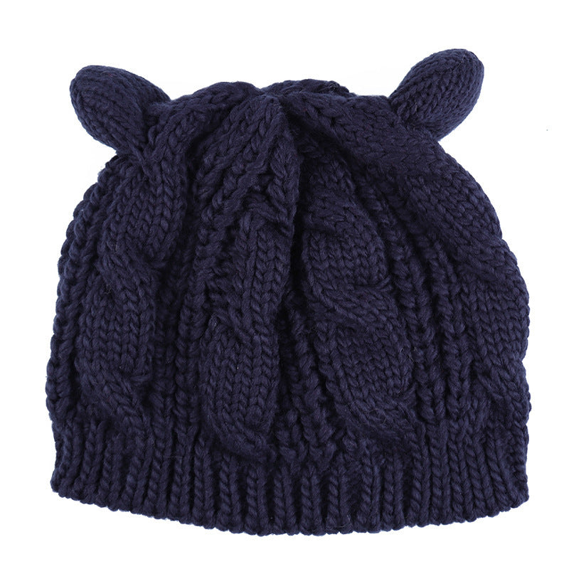 Cute Knitted Cat Ear Beanie For Winter