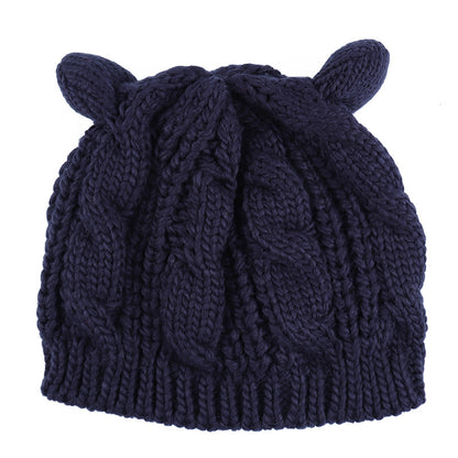 Cute Knitted Cat Ear Beanie For Winter