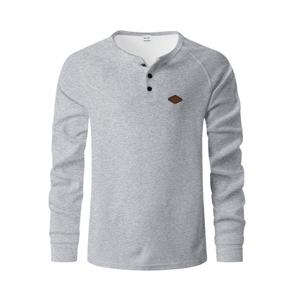 Waffle Buckle Quick-drying Raglan Henry Long Sleeve