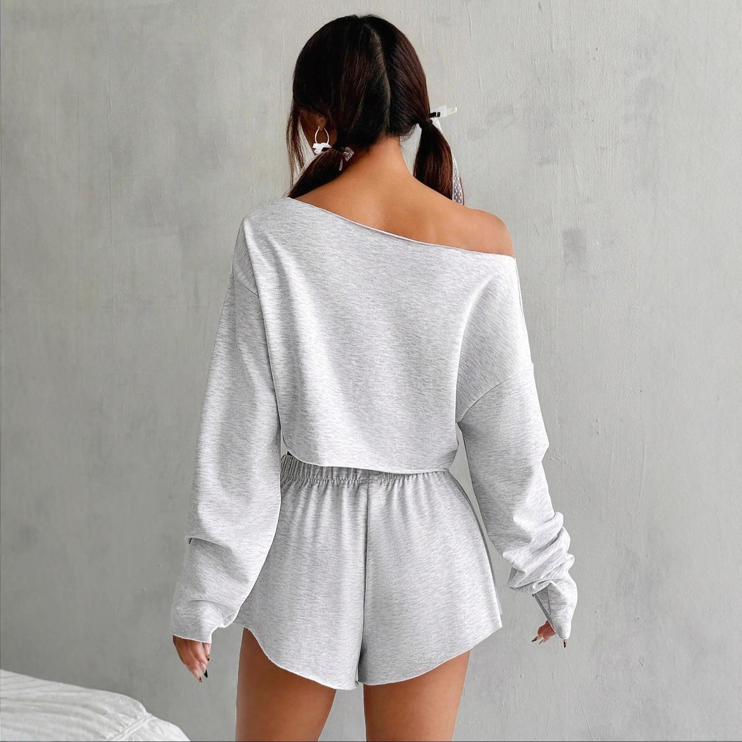 American Women's Long-sleeve Blouse + Shorts