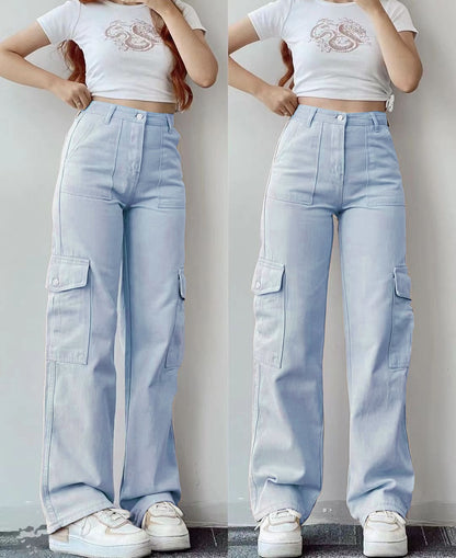 All-matching Casual Pants Three-dimensional Pocket Nipped Waist Trousers