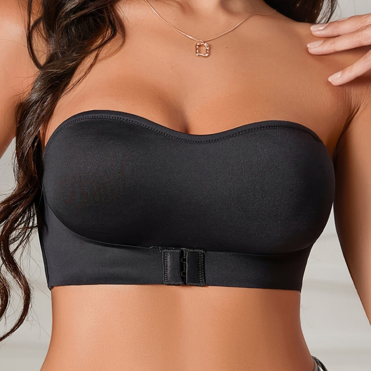 Sexy Thin Cup Push Up Seamless Front Buckle Chest Wrap Strapless Bra