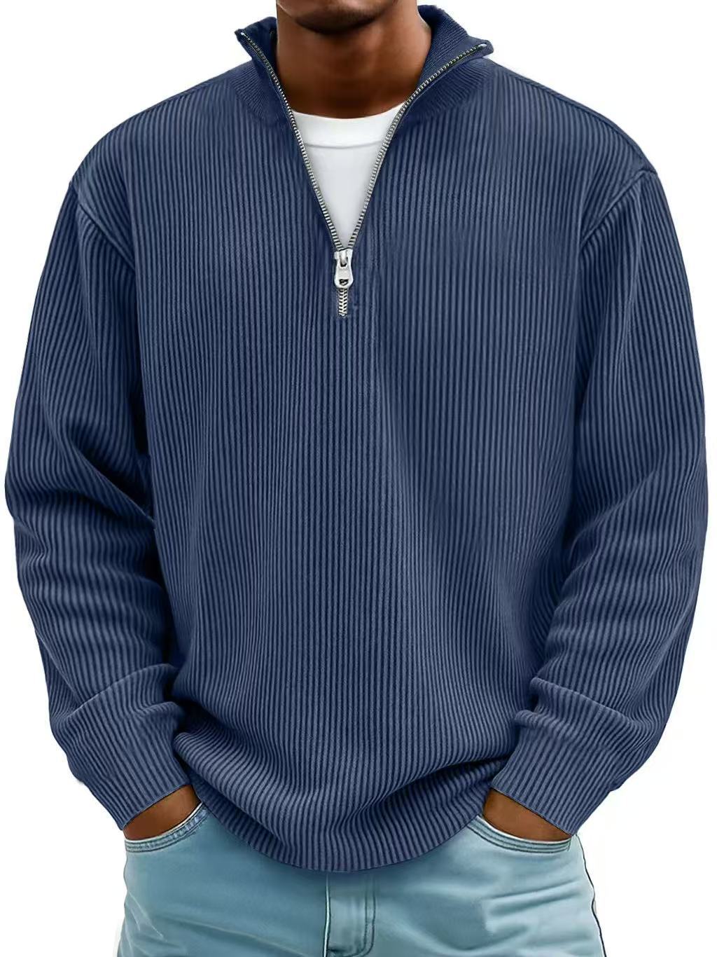 Mens Quater zipper Collar Sweatshirt