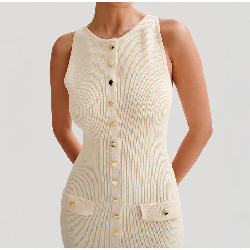 Round Neck Sleeveless Long Dress
