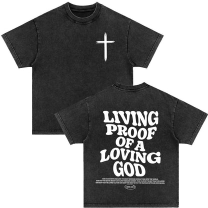 Retro Christ print Short-sleeved Shirt