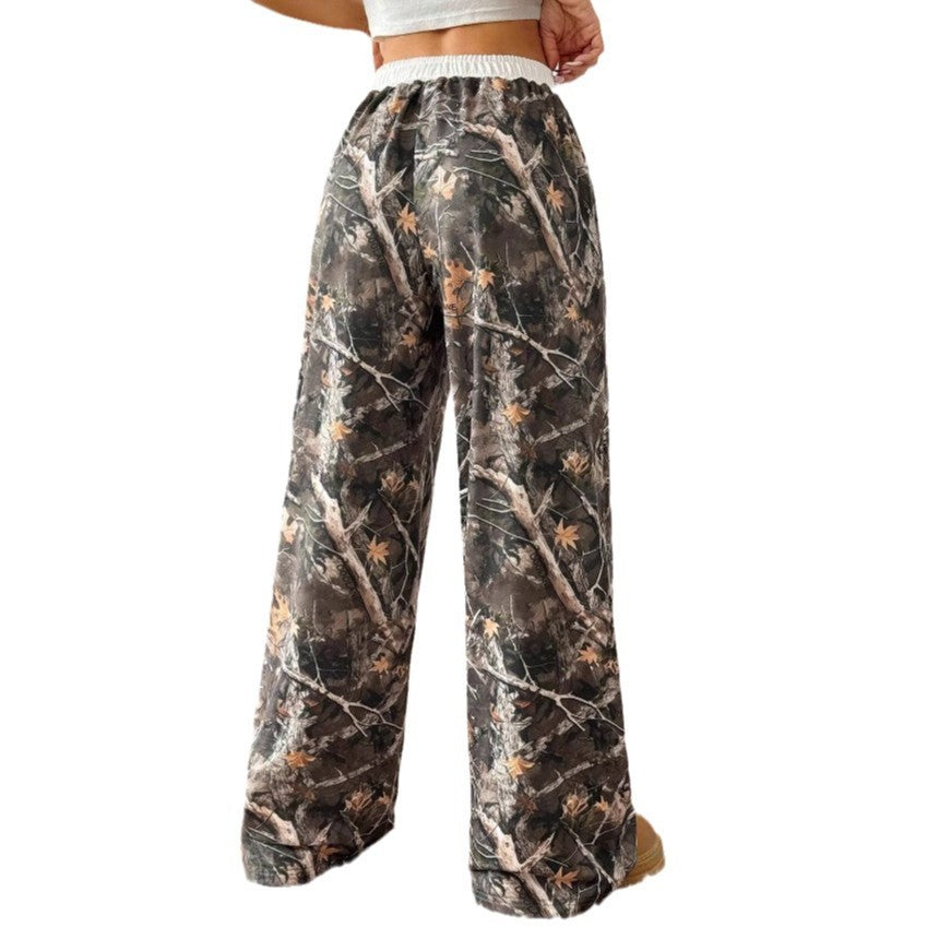 Women's Elastic Waist Camouflage Pants