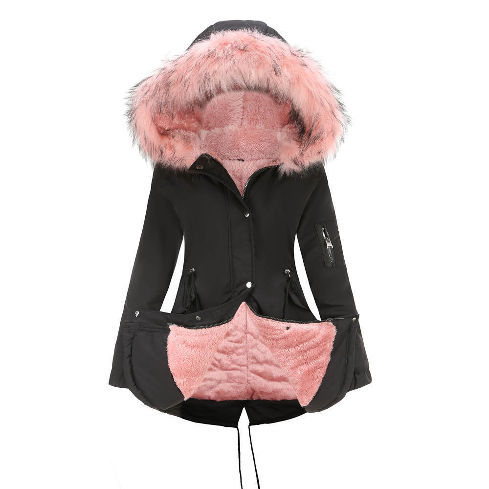 Mid-length Cotton-padded  Hooded Coat
