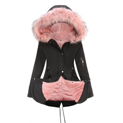 Mid-length Cotton-padded  Hooded Coat