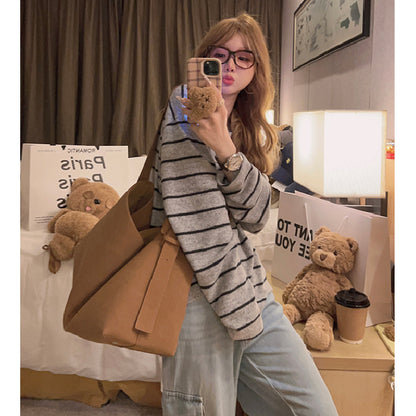 Autumn And Winter Lazy Style Loose Feeling Brushed Base Shirt