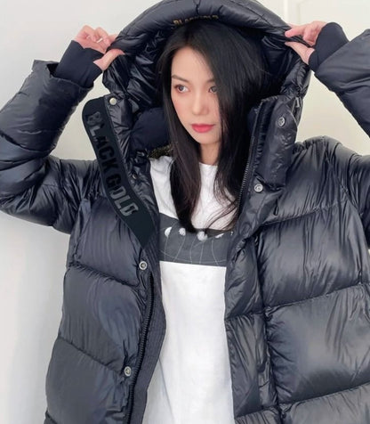 Womens Elegant Hooded Windproof Overknee Thickened Warm Jacket