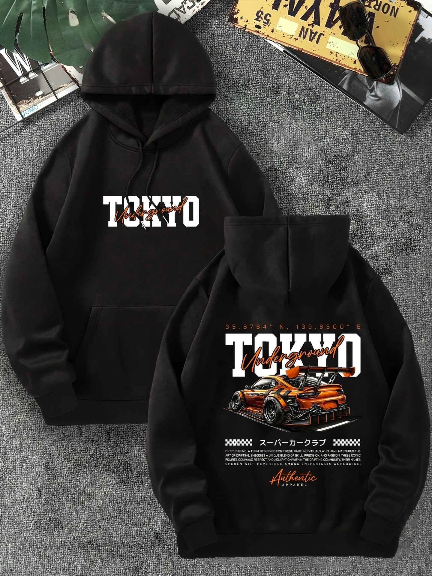 Men's Fashion Racing Graphics Fleece Sweater