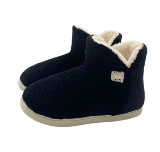 Packed Heel Warm And Velvet Thick-soled Indoor Couple Plush Cotton Shoes