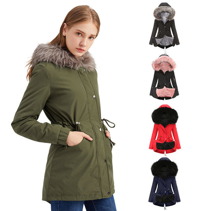 Mid-length Cotton-padded  Hooded Coat