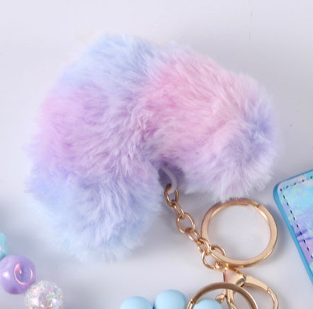 Love Rabbit Fur Plush Pendant  Keychain