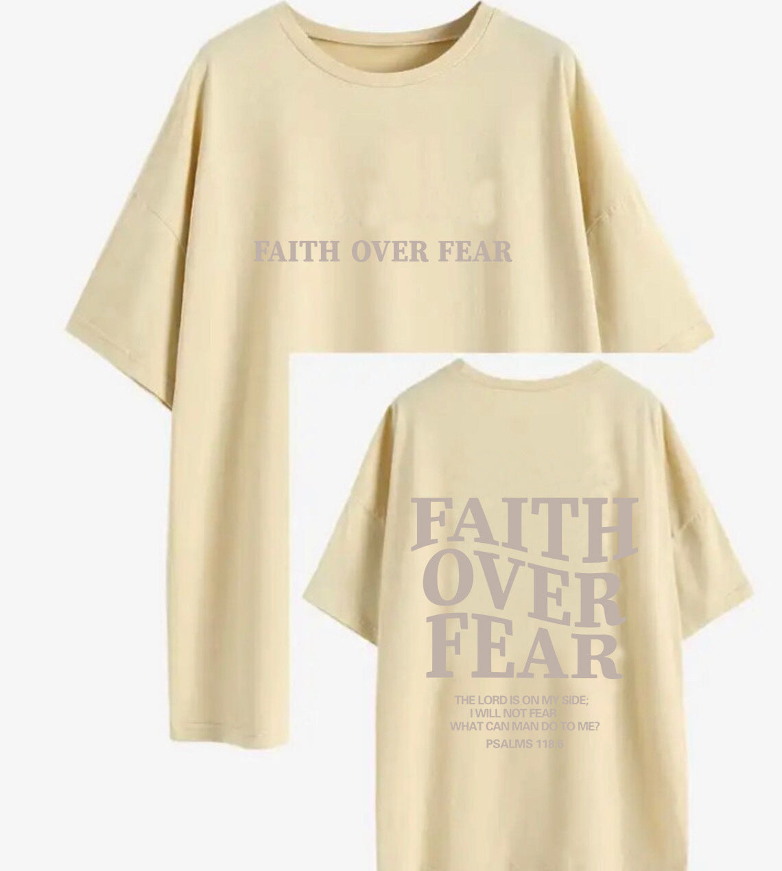 "Faith Over Fear" Letter Printed T-shirt Women's Fashion