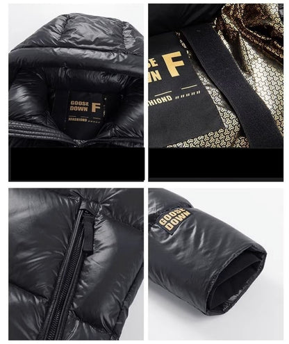 Womens Elegant Hooded Windproof Overknee Thickened Warm Jacket