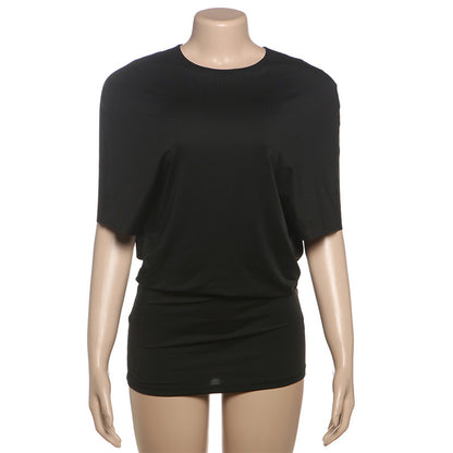 Sexy Round Neck Short Sleeves Bare Back Dress