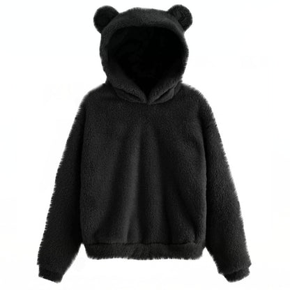 New Fluffy Rabbit Ears Hooded Warm Sweater Sweater