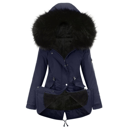 Mid-length Cotton-padded  Hooded Coat
