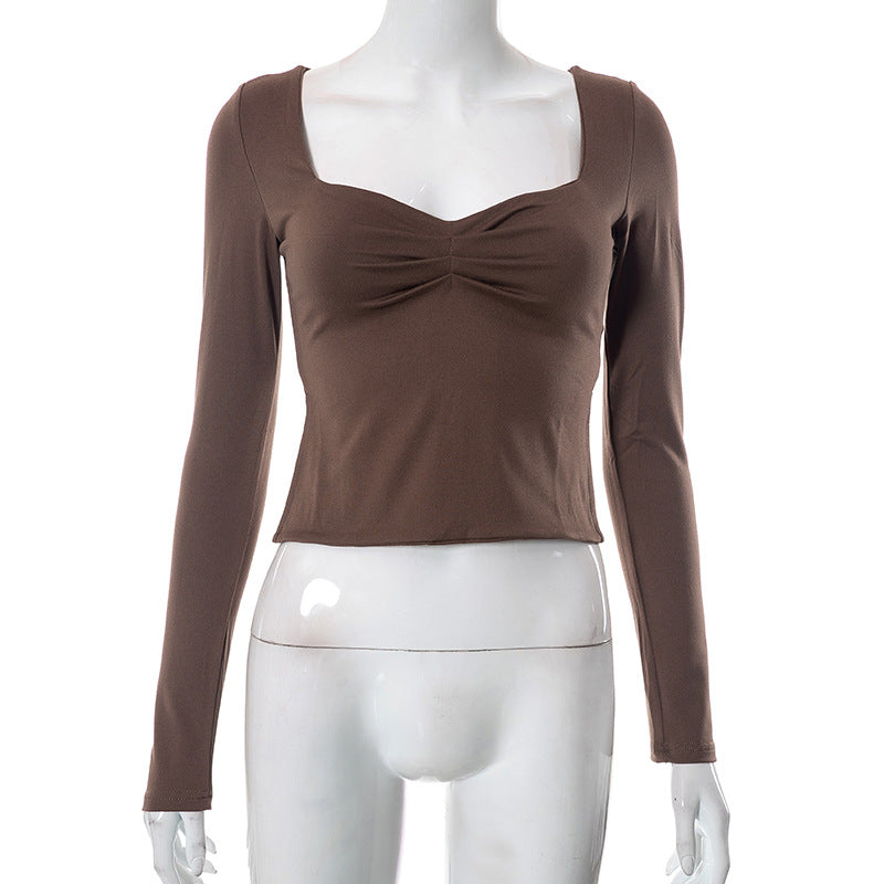 Autumn Solid Color Long Sleeve Top