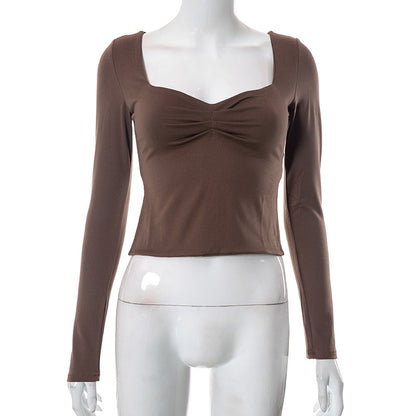 Autumn Solid Color Long Sleeve Top