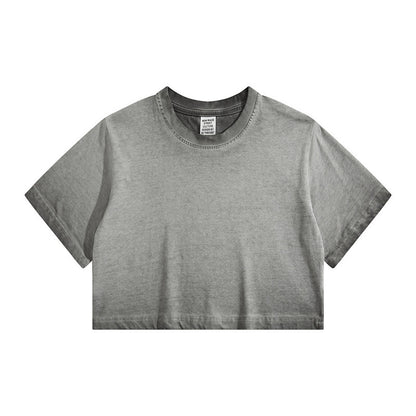 Distressed Colorful Frayed Cropped T-shirt
