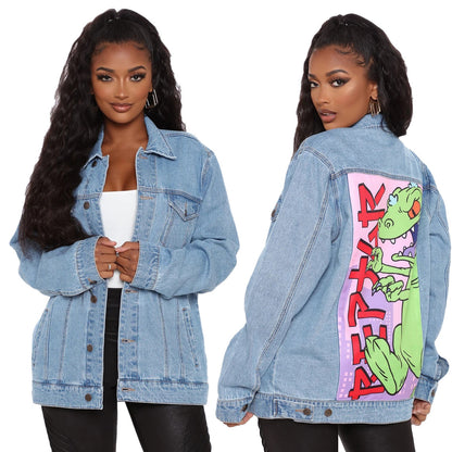 Womens Denim Graphic Jacket