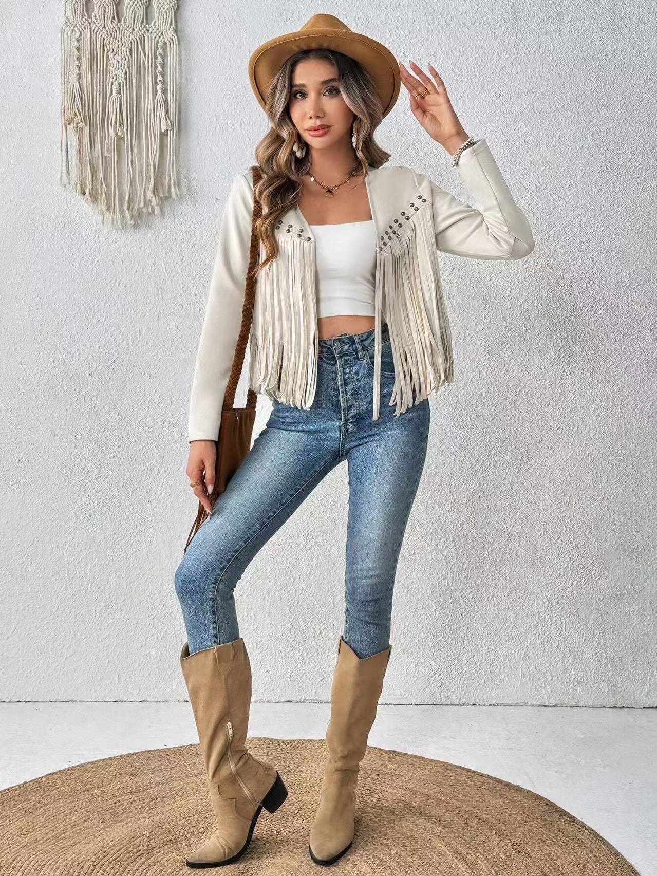 Women's Short Long-sleeved Cardigan Jacket no Buckle