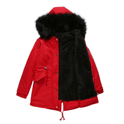 Mid-length Cotton-padded  Hooded Coat