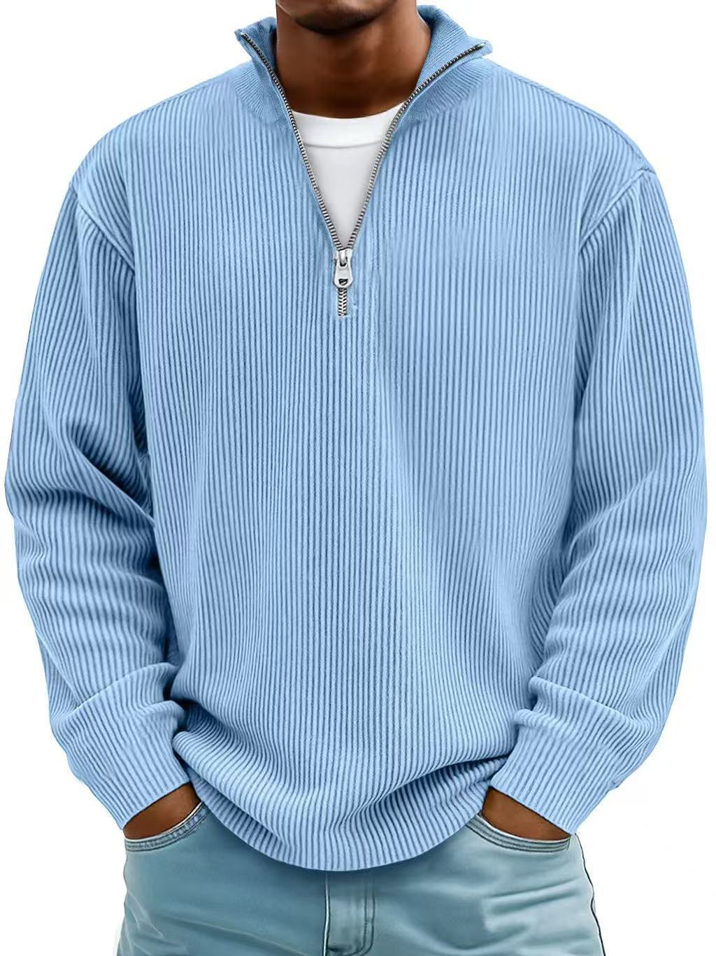 Mens Quater zipper Collar Sweatshirt