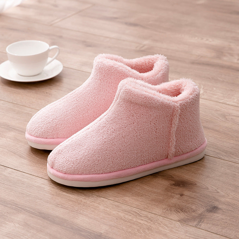 Packed Heel Warm And Velvet Thick-soled Indoor Couple Plush Cotton Shoes