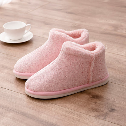Packed Heel Warm And Velvet Thick-soled Indoor Couple Plush Cotton Shoes