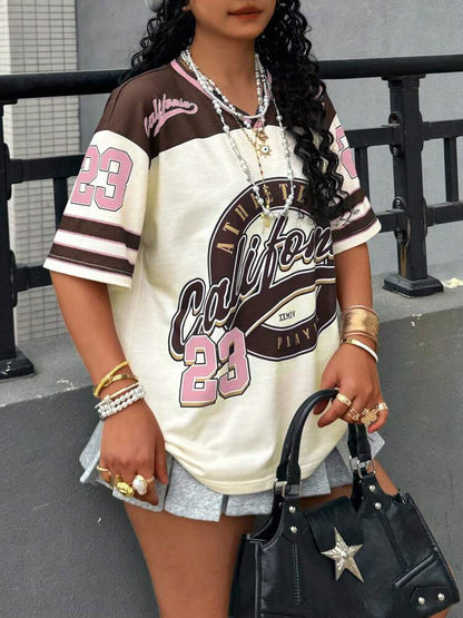 Street Style Loose Printed Women's Short Sleeve