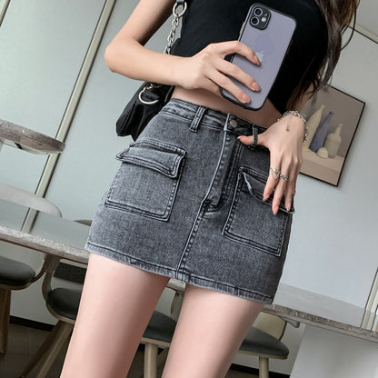 Hot Girl Sheath Denim Skirt