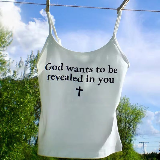 Vintage Cross Printed Camisole Top