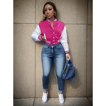 Women's Baseball Uniform Sports Coat Jacket