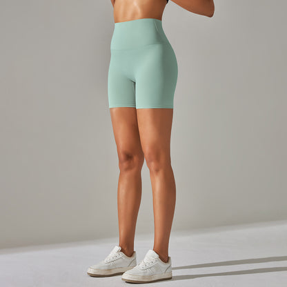 Women's Solid Color High Waist Fitness Shorts