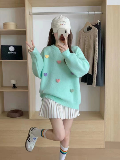 Loose And Sweet Knitted Sweater Pullover Autumn And Winter New