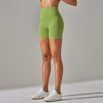 Women's Solid Color High Waist Fitness Shorts
