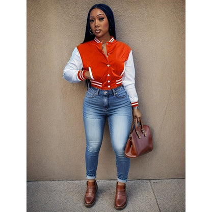 Women's Baseball Uniform Sports Coat Jacket