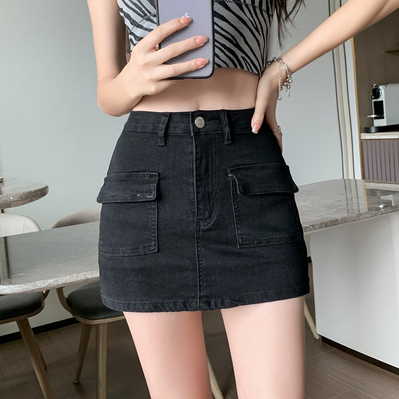 Hot Girl Sheath Denim Skirt