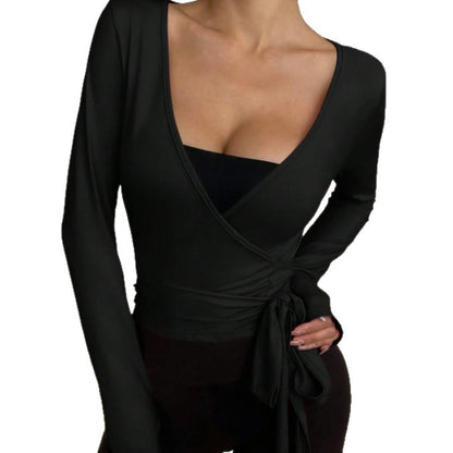 Lace-up Blouse Sports Top Women's Yoga Clothes