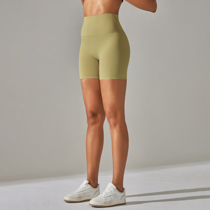 Women's Solid Color High Waist Fitness Shorts
