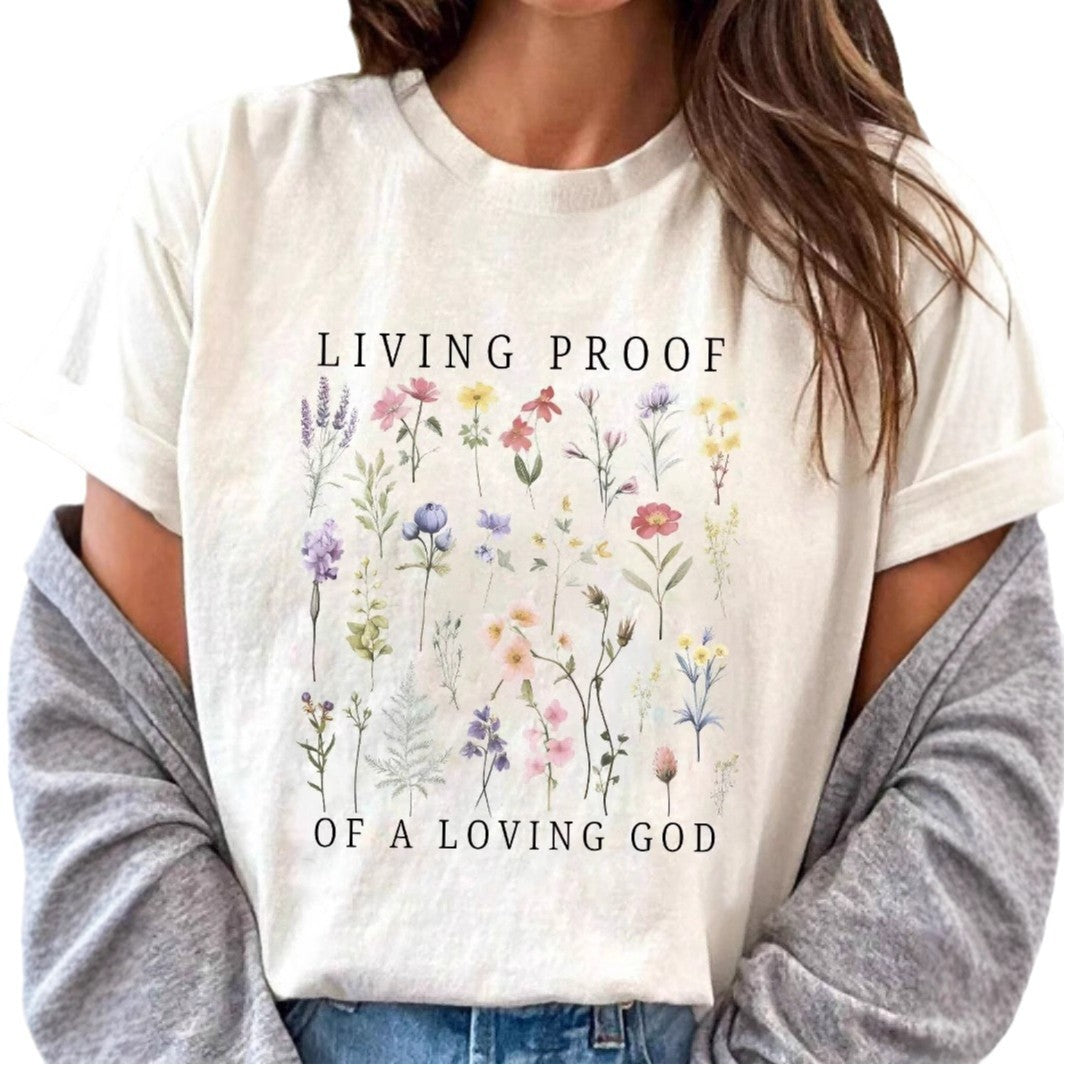 Floral Vintage Printed Round Neck Short Sleeve Top