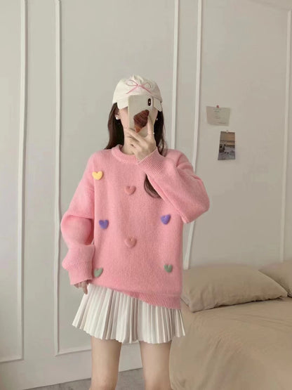 Loose And Sweet Knitted Sweater Pullover Autumn And Winter New