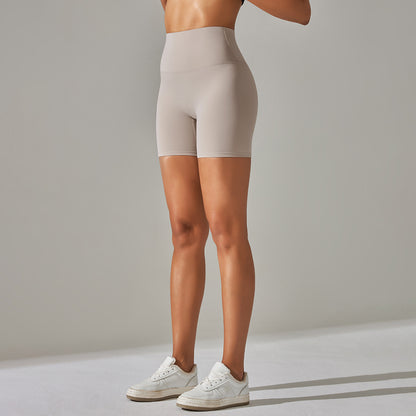 Women's Solid Color High Waist Fitness Shorts