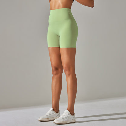 Women's Solid Color High Waist Fitness Shorts