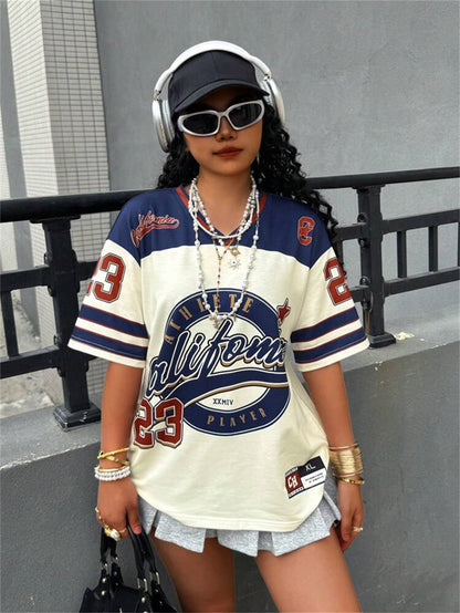 Street Style Loose Printed Women's Short Sleeve