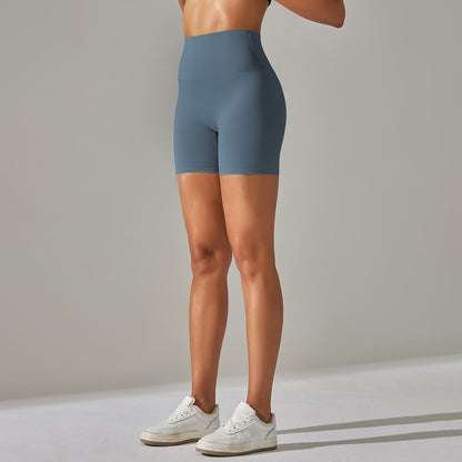 Women's Solid Color High Waist Fitness Shorts