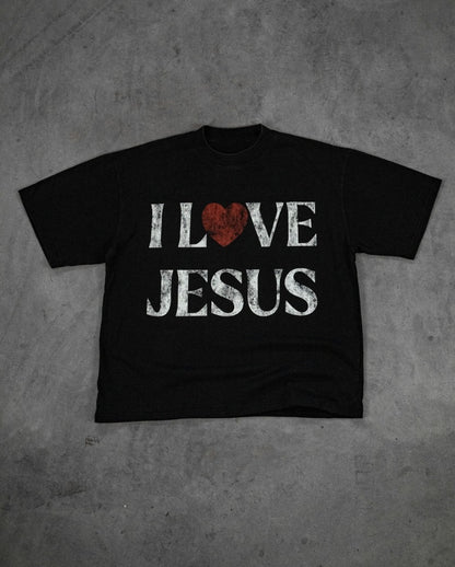 Streetwear Retro "I love Jesus" Printed shirts